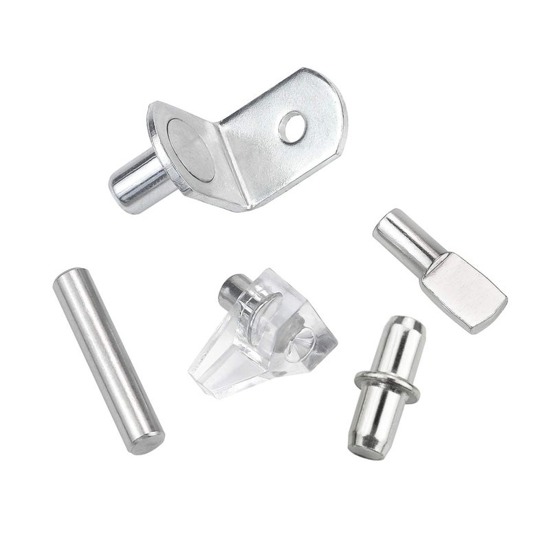 Sutemribor 100PCS Nickel Plated Shelf Bracket Pegs Cabinet Furniture Shelf Pins Support (5 Styles) - Image 4